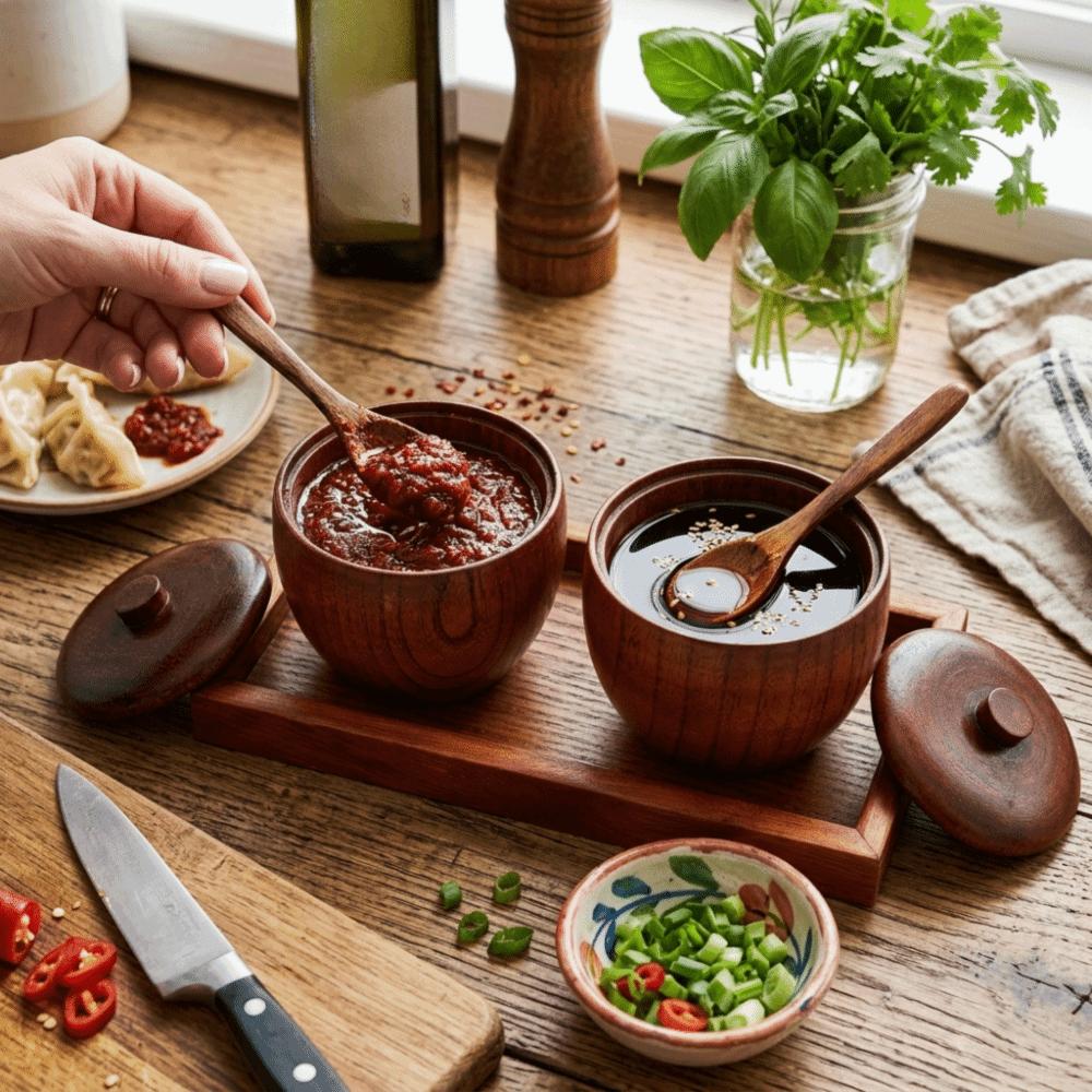 1 Set Matching Mini Spice Spoon Storage Jar Support Tray Included Organizer Set Barbecue Seasoning