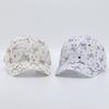 Baseball Hat Adjustable Back Buckle Butterfly Design Curved Brim Sun Protection Lace Hat with Rhinestones Inlaid Women Headwear