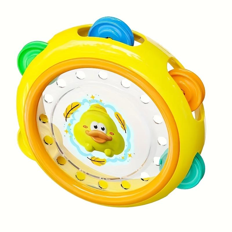 

Cartoon frog and duck tambourine ring, Vibrating tambourine, suitable for children 0-3 years old clapping toy жовтий