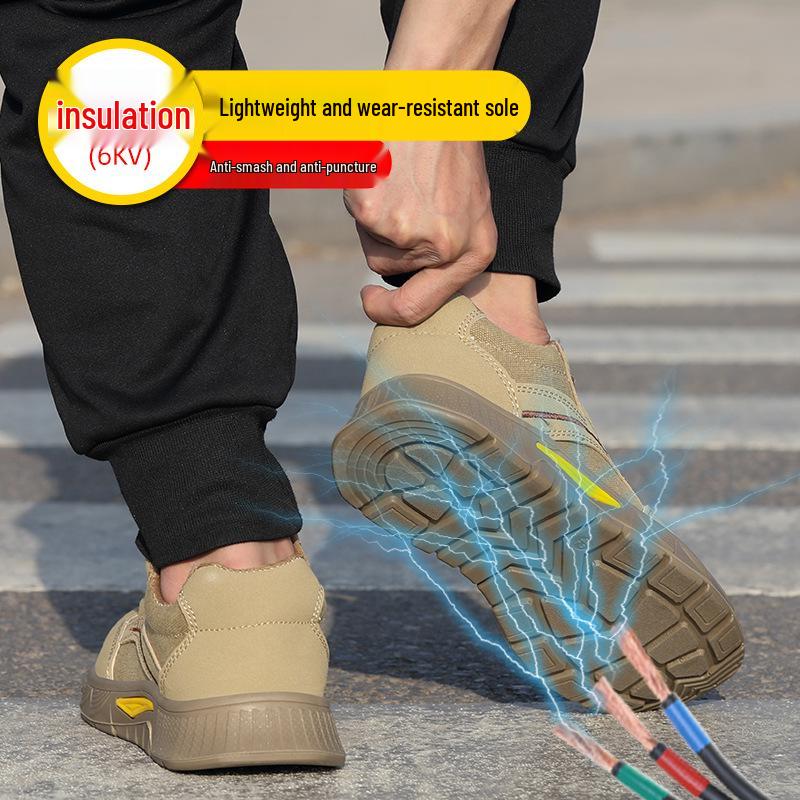 Men's Winter Cotton Safety Work Shoes - Anti-Smash, Anti-Puncture, Warm, Comfortable Protection for Construction Sites.