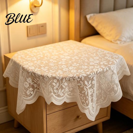 Long-lasting Lace Tablecloth Table Cover Square Doily White Floral Tablecloth Vintage Scalloped for Nightstand Coffee Tea Party Home Decor