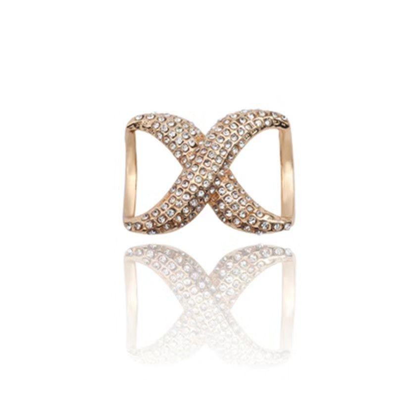 Versatile  Style Simple All-In-One Scarf Ring  Infinity Silk Scarf Ring Brooch For Women золотой