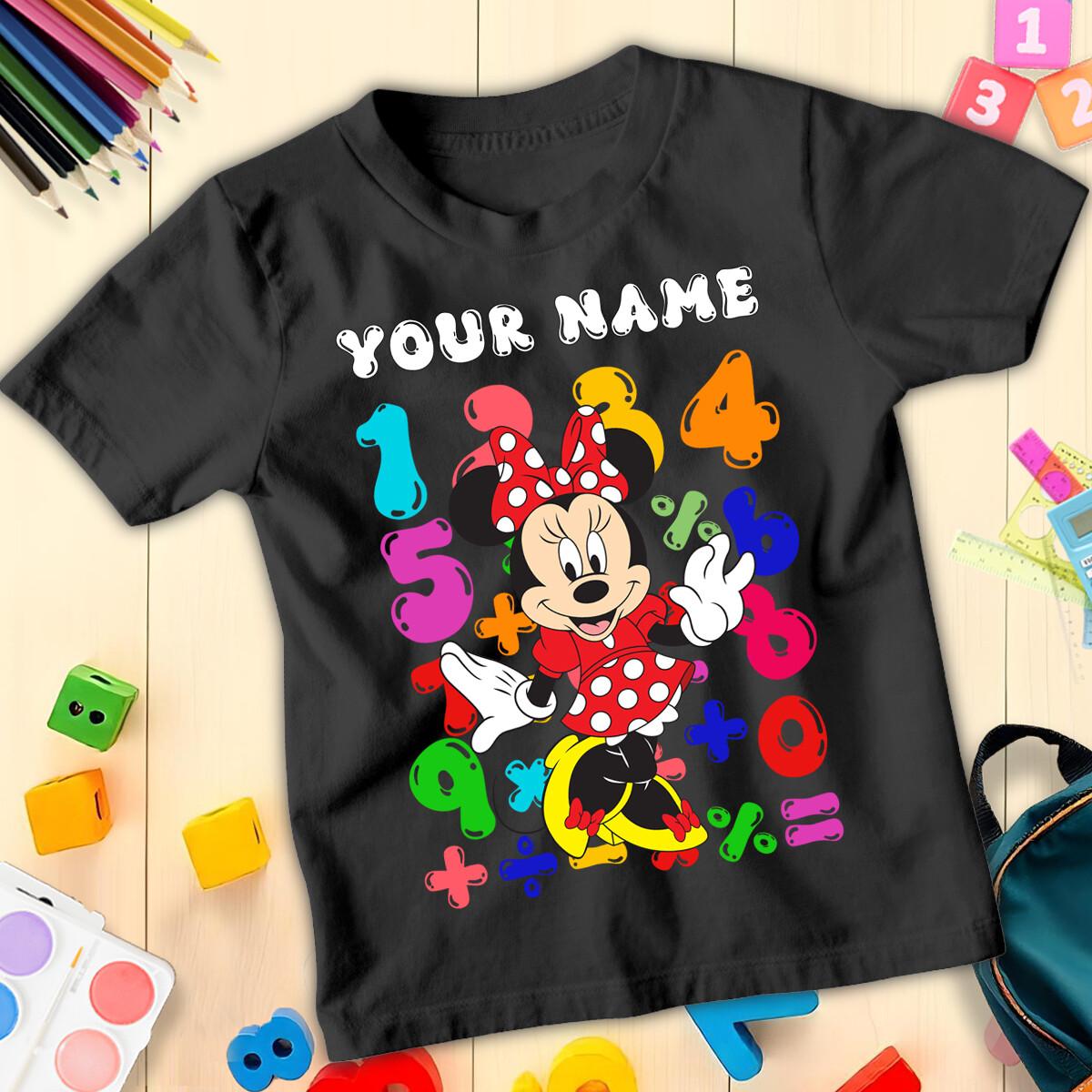 Personalised Girls Cartoon Maths Number Day Ideas 100% Cotton T-shirt Mens Tees Top Tee for #ND L