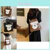 Bolsa de Ombro Dupla Fashion Grande Capacidade Com Pelúcia de Cachorro Fofo Para Estilo do Dia a Dia