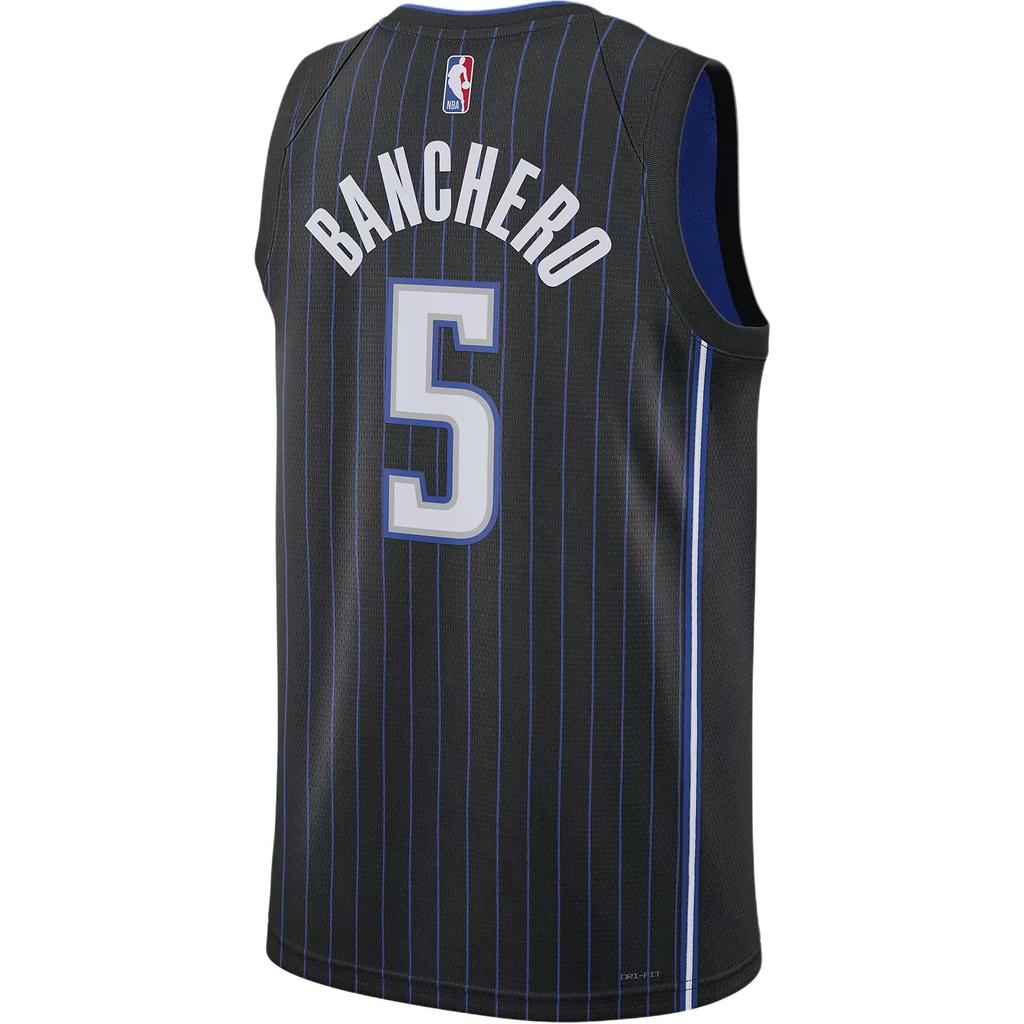 Nike NBA Team Print Jersey Vest SW Fan Edition 22-23 Season Limited Logo Magic Team Suggs 4 Round Neck Letters Unisex Jersey Blue Black DN2017-016