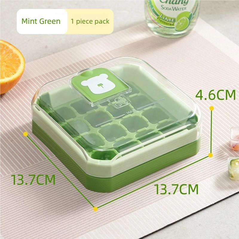 

Ice Cube Mold Ice Grid Press Household Refrigerator Homemade Ice Cube Storage Box One-key Easy Release with Lid зелёный