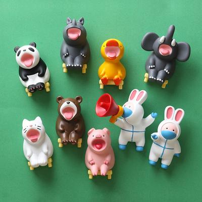 Open Mouth Sitting On The Bench Yellow Duck Elephant Panda Rhinoceros Animal Fridge Magnet Fridge Decoration Creative Gift