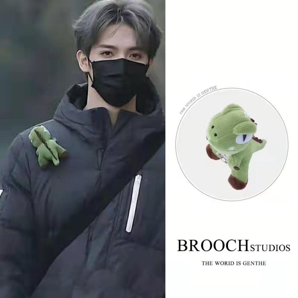 Cartoon Little Dinosaur Doll Cute Headband Korean Internet Celebrity Super Cute Headband Plush Hairpin Exquisite Brooch Hair Accessories