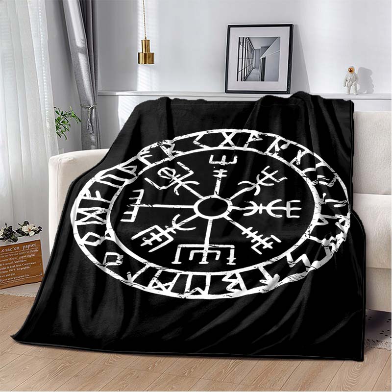 3D Viking Odin Valhalla Nordic Mythology Symbols Blanket,Soft Throw Blanket for Home Bedroom Bed Sofa Picnic Office Travel Cover