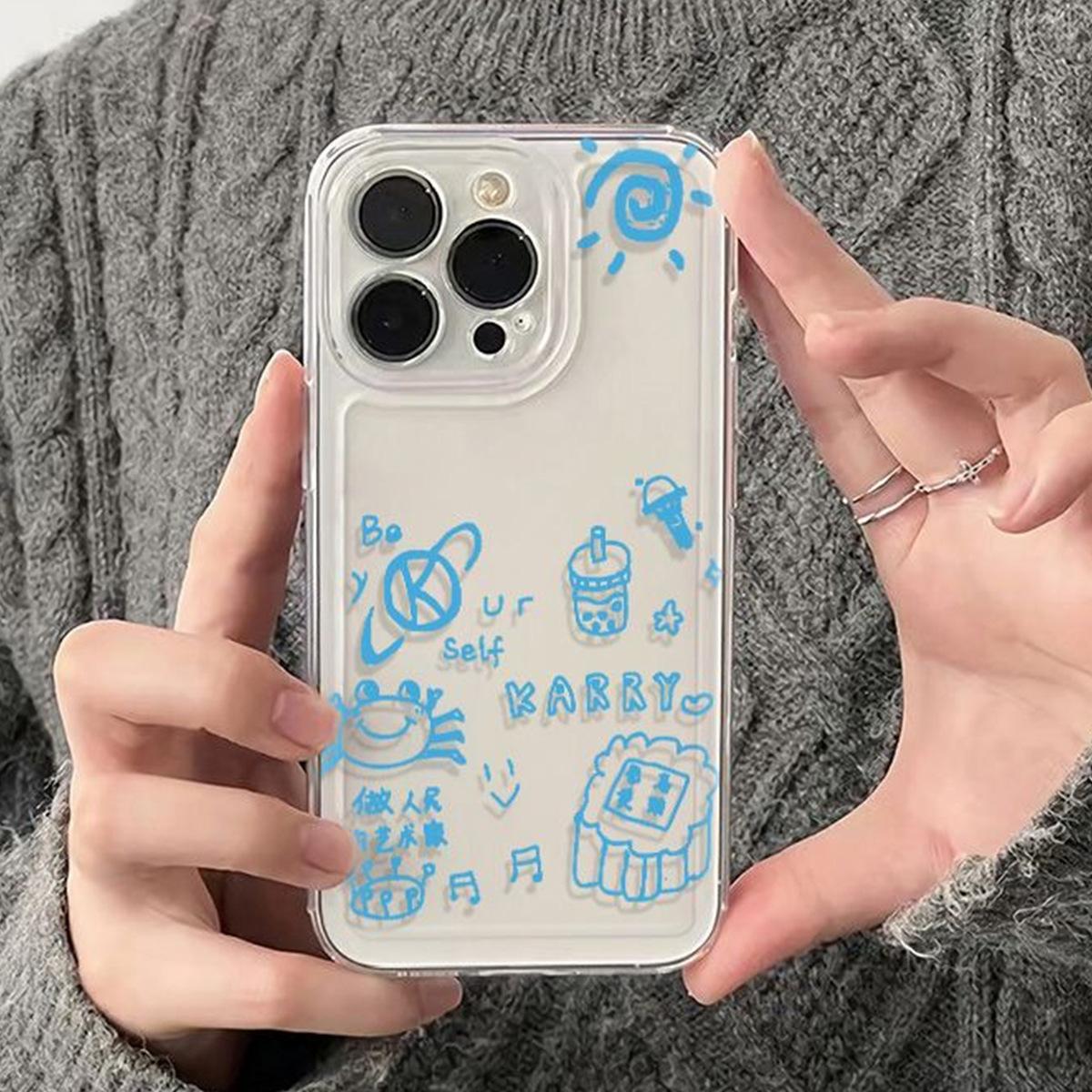 

Transparent Phone Case, Transparent Space Case, for Apple Phone Case, Light Luxury, High-end, for Apple Phone Case with Holder For iPhone 16PROMAX