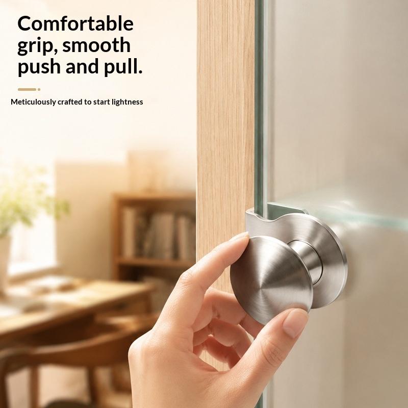 Stainless Steel No Drill Glass Cabinet Door Pull Anti Slip Long Lasting Durable For Bathroom Kitchen Glass Cabinet Doors
