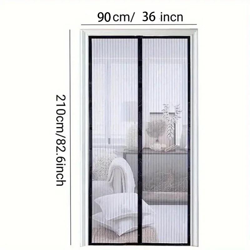 1 Set Magnetic Door Curtain Self Sealing Heavy Duty Hands Free Mesh Partition Keeps Bugs Out Pet And Kid Friendly