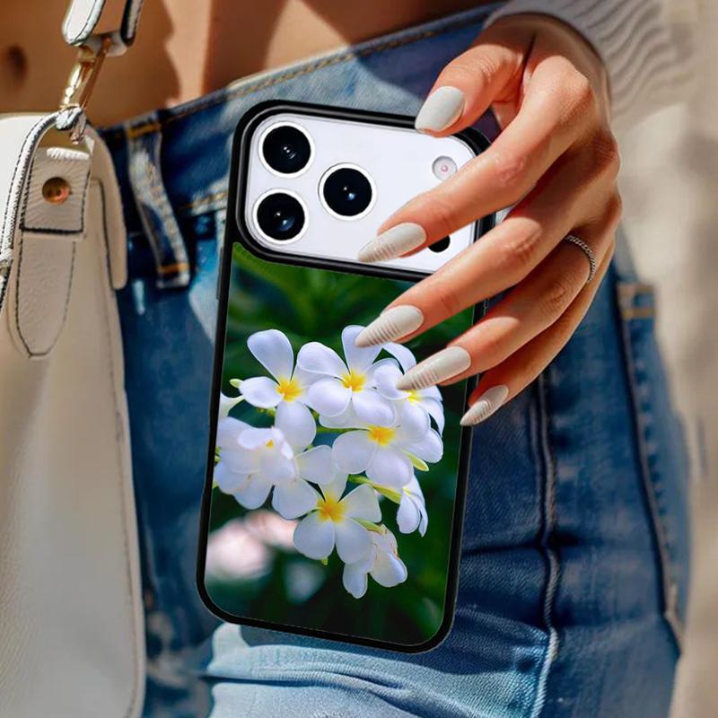 Frangipani Tropical Flowers Phone Case For iPhone 17 Air 14 15 13 12 Max Cover For Apple 14 15 16 16e 11 Pro Max Plus Coque
