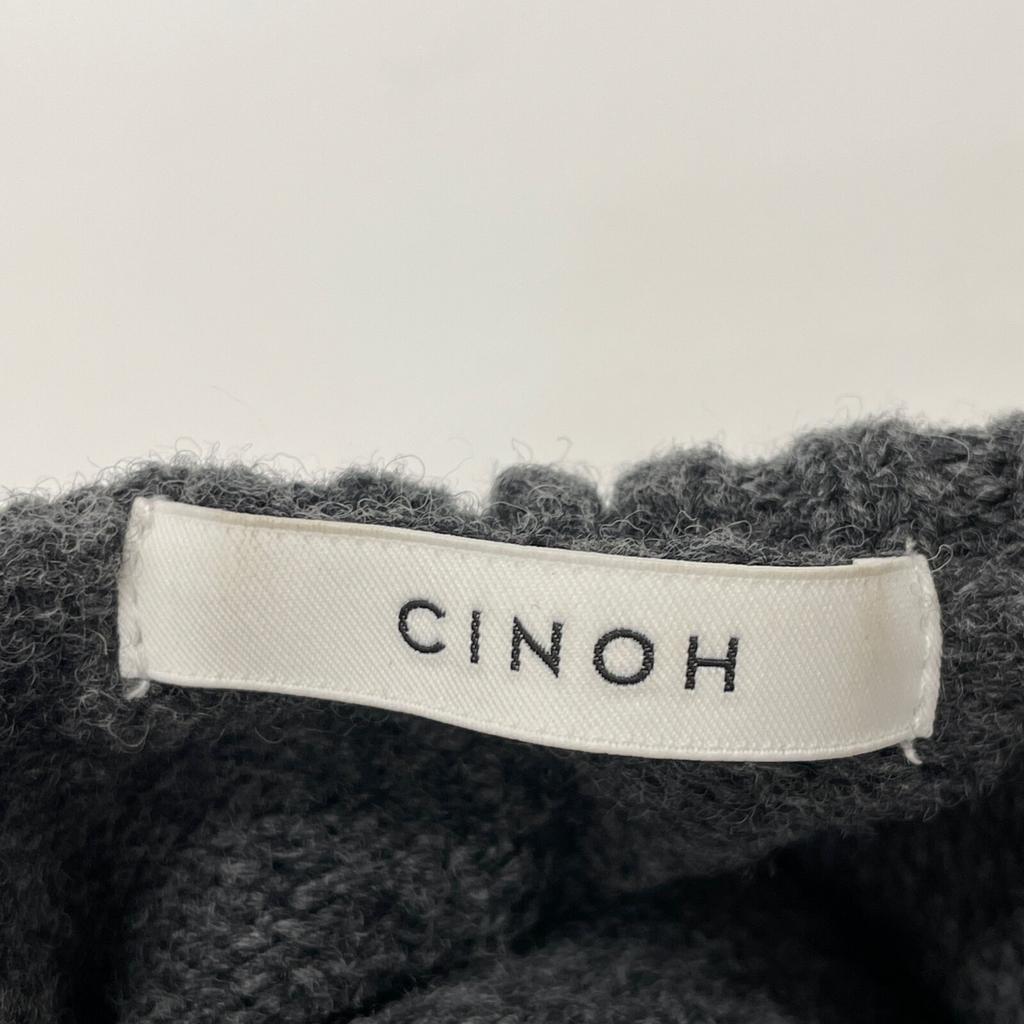 CINOH 22WKN006 Charcoal Merino Wool Oversized High Neck Knit Tops 38 charcoalUsed
