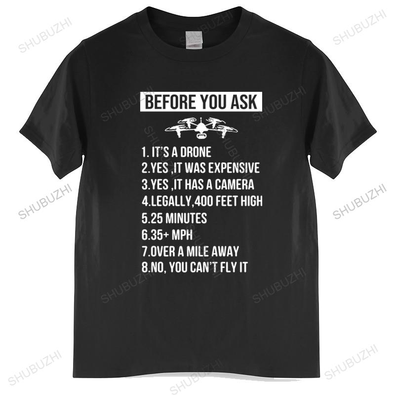 Tshirt Men Cotton Tops Drone Pilot Gift, Drone T-Shirt, Commercial Drone Pilot Drone Operator Shirt Black Men T Shirt Euro Size