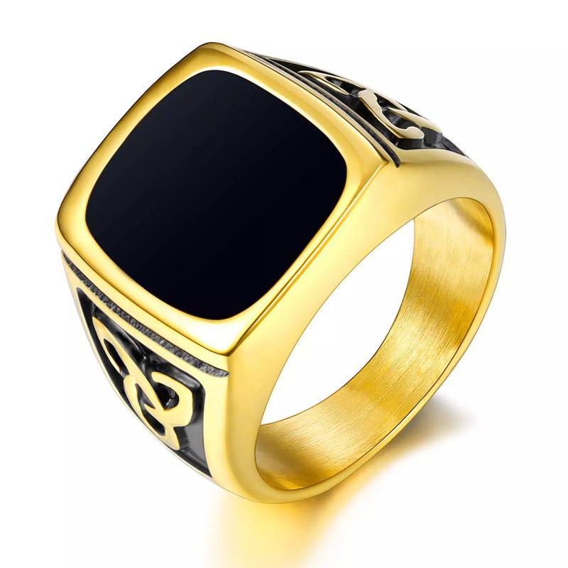 Celtic Knot Titanium Steel Men's Ring - European & American Style, Personalized Jewelry