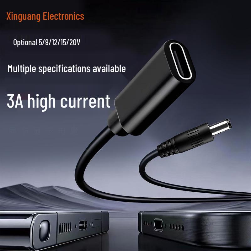 

Type-C to DC PD Trigger Cable: 5V/9V/12V/15V/20V for Optical Modem & Speaker, 3A Short Power Cord 5V