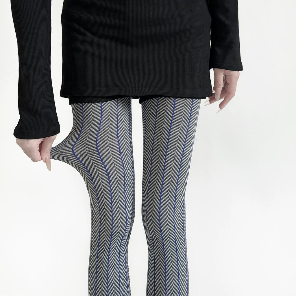 Women Tights Color Matching Striped Thigh High Stockings Pantyhose Lingerie Sexy Slim Stockings Tight Pantyhose Knitted Leggings