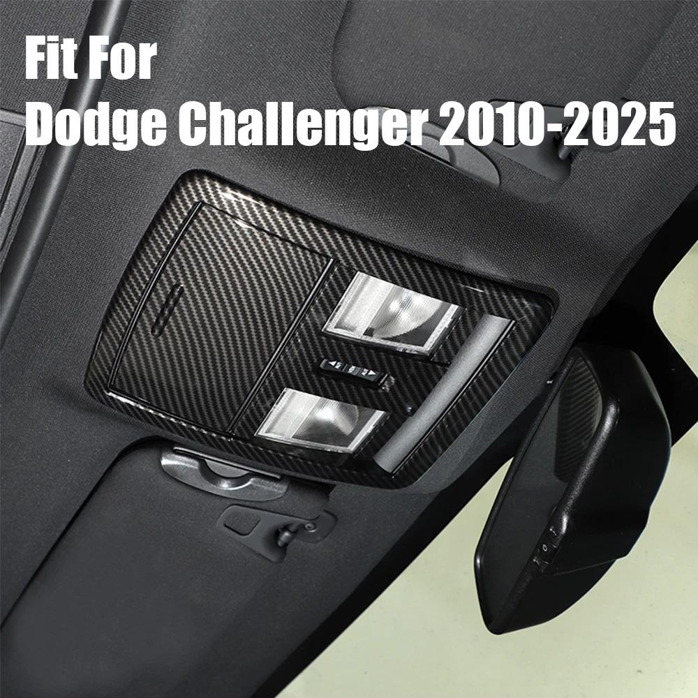 Kohlefaser Leseleuchtenabdeckung Zierleiste für Dodge Challenger 2010+ Auto Innenraum Dekoration Abdeckung Kohlefaser Zubehör