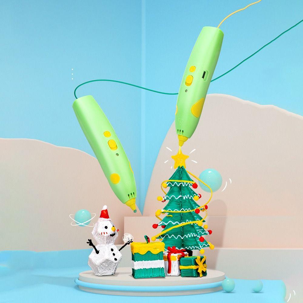 Med 6M 1,75mm PCL Filamenter 3D-utskriftspenn Lav Utskriftstemperatur Tegnepenn 3D-penner Barn