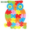 English Letter Building Block Wood Animal Jigsaw Puzzle Children Cognition Intelligence Toy For Toddlers Early Educational Gifts