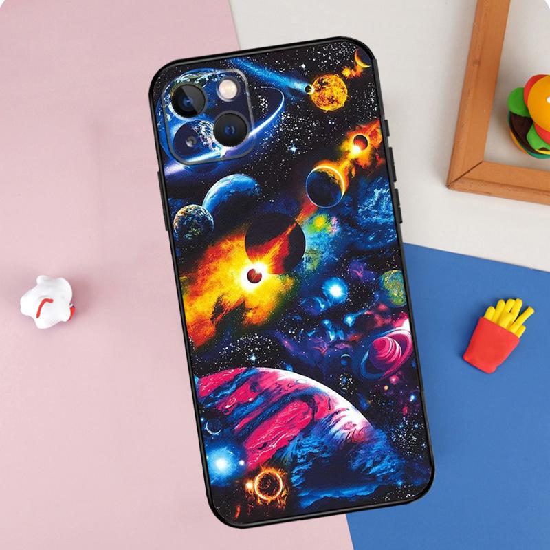 Magic Space Moon Planet Phone Case For iPhone 15 Pro Max 11 12 13 14 16 Pro Max Mini XR 16e 15 16 Plus Cover Shell