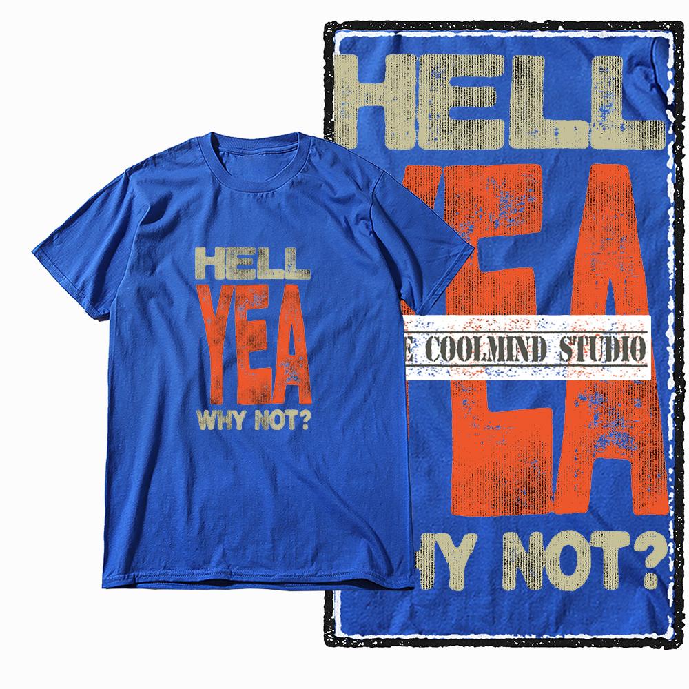 Coolmind X0074 Attitude Hell Yeah Esprit Hellfire t-shirt graphique coton exclusif t-shirt homme streetwear t-shirt pour homme t-shirt