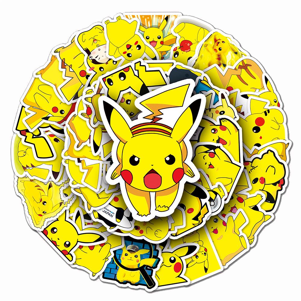 10/30/54pcs Japanese Anime Stickers Cartoon Graffiti Pikachu Decals DIY Laptop Phone Case Reward Waterproof Cute Sticker
