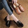 Spring and autumn new single shoes soft-soled mother shoes leather shoes genuine leather retro ethnic style medium heel light women's shoes