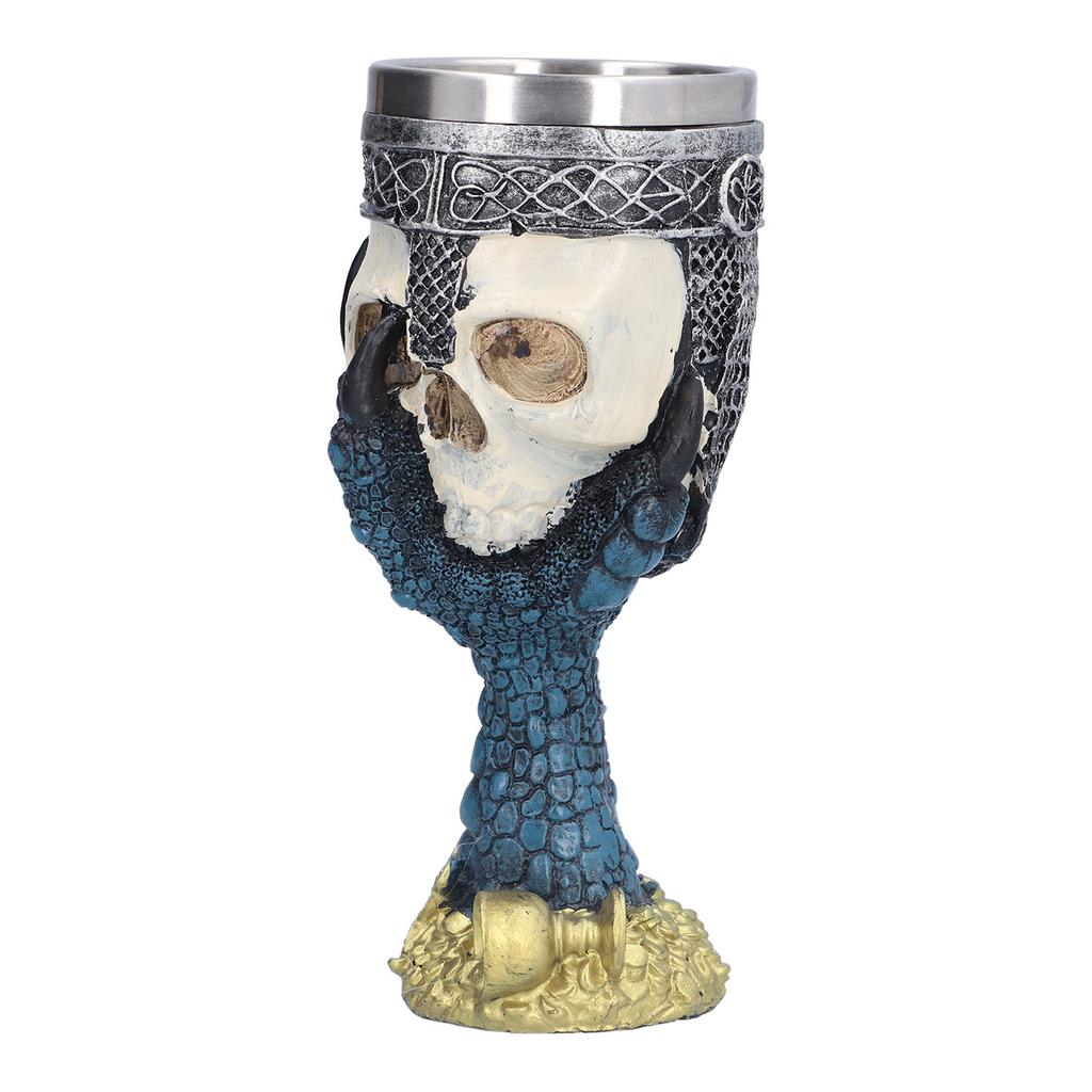 Skull Head Wine Goblet with Stainless Steel Inner Personalized Claw Skull Cup for Home