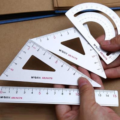 4Pcs//Set Student Ruler Sets Straight Triangular Measure Soft Flexible Stationery