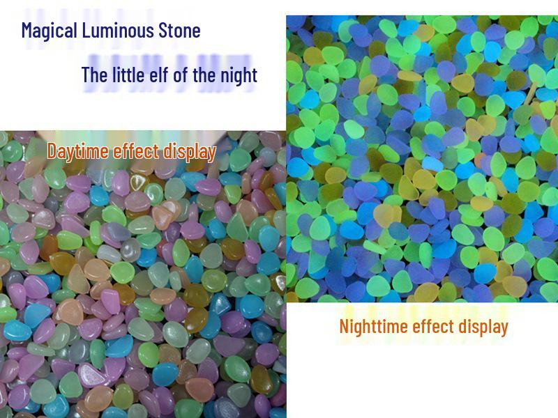 2kg Luminous Pebbles: Fluorescent Glow Stones for Garden Landscaping and Aquarium Decoration.