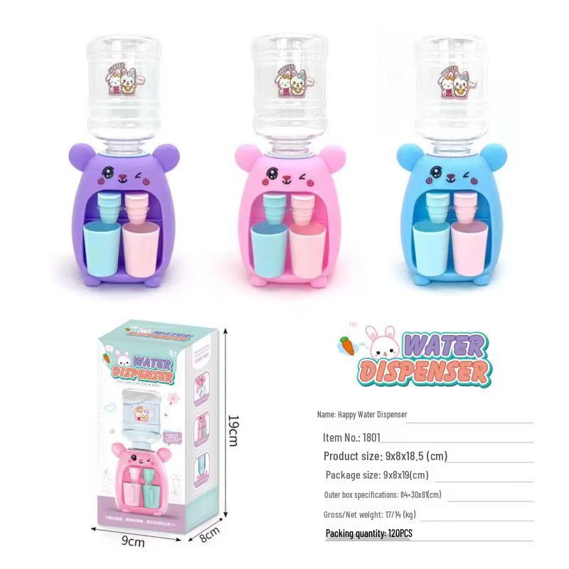 Children's Cartoon Mini Water Dispenser Toy with Dual Outlets for Juice and Beverages - Fun Simulation Machine