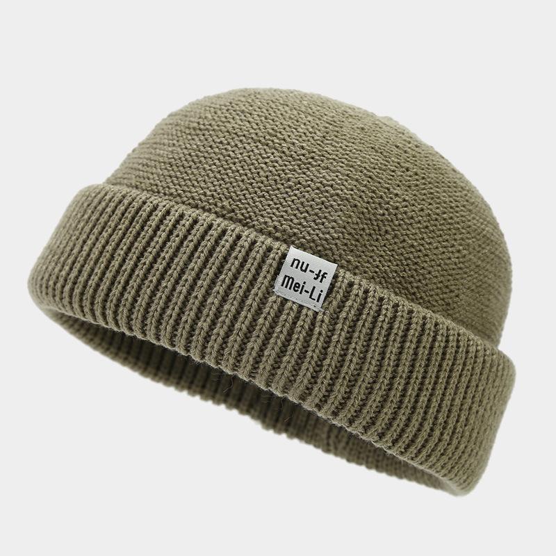 

Hip Hop Beanie Knitted Hat Men Fashion Skullcap Autumn Women Winter Brimless Baggy Melon Cap Cuff Docker Fisherman Beanies Hat зелёный