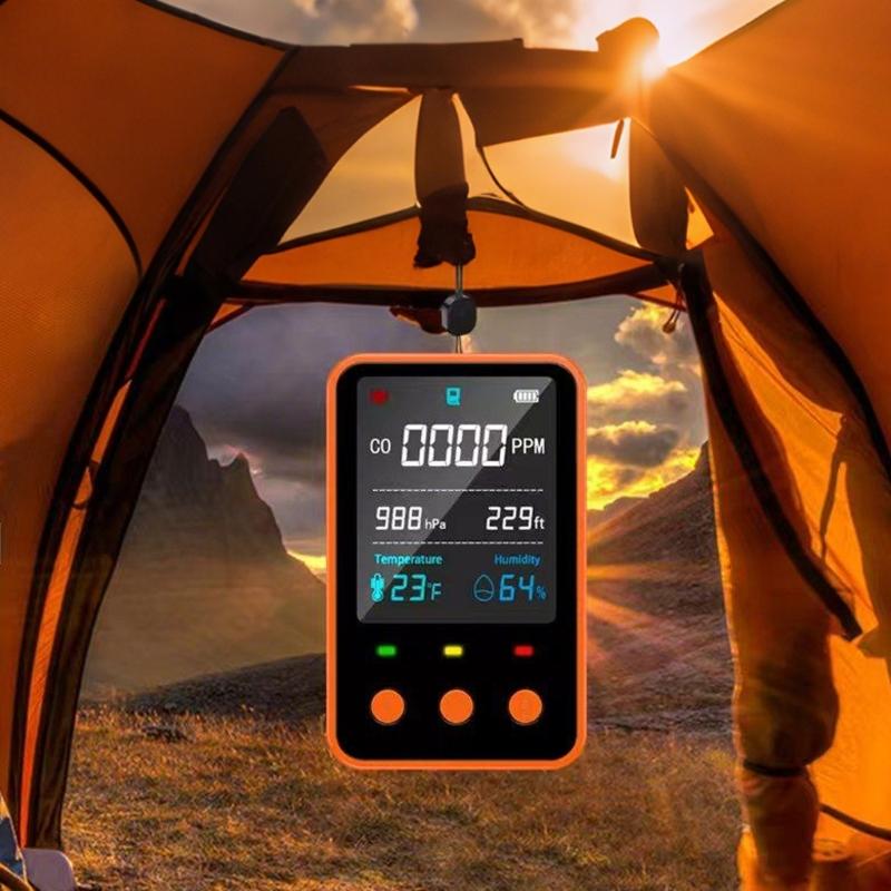 Intelliegnt Auto Off CO Alarm 2000mAh Rechargeable Gas Detectors Rechargeable CO Gas Detectors Easy to Use for Car Boats