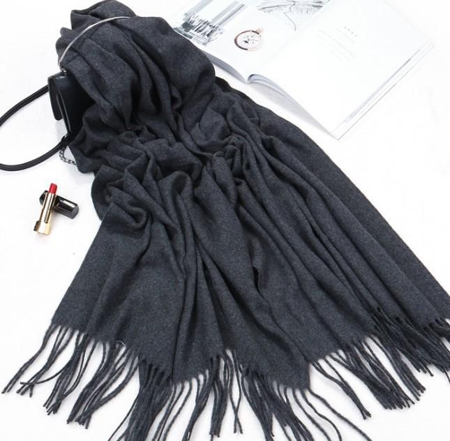 Scarf Women's Winter High-end Cashmere Scarf Versatile Women's Shawl Korean Autumn and Winter Solid Color Scarf