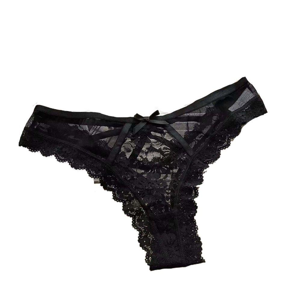 Ruffle Mesh Floral Bowknot Panties Patchwork Lace Flower Transparent Briefs Quick Drye   Lady