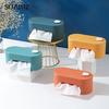 Punch-free Tissue Box with Hook PET Desktop Decoration Napkin Box for Home