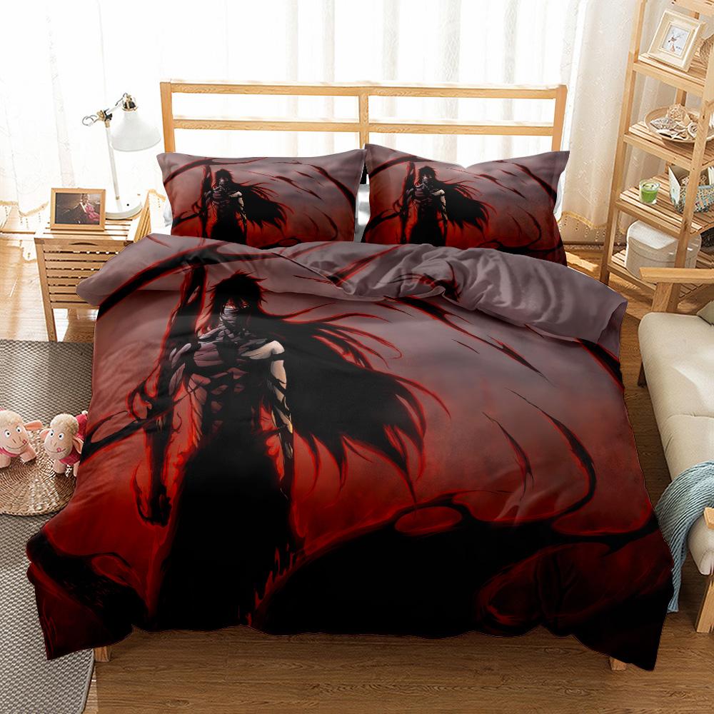 

Комплект постельного белья Ichigo Bleach Comics Маленький односпальный двухместный двуспальный комплект постельного белья размера Queen King Cal King Size EU single(135x200cm)