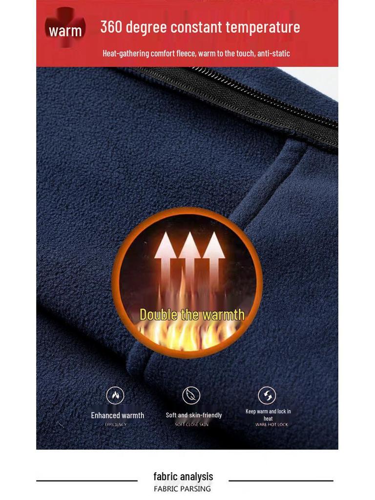 Plus Size Men's Fleece Stand Collar Vest - Autumn/Winter Loose Fit