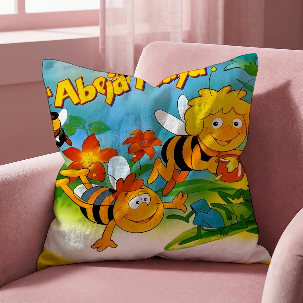 Maya the Bee Cushion Cover Multi-Scene Pillow Cover for Home & Car - Reversible, Soft & Durable for Daily Use