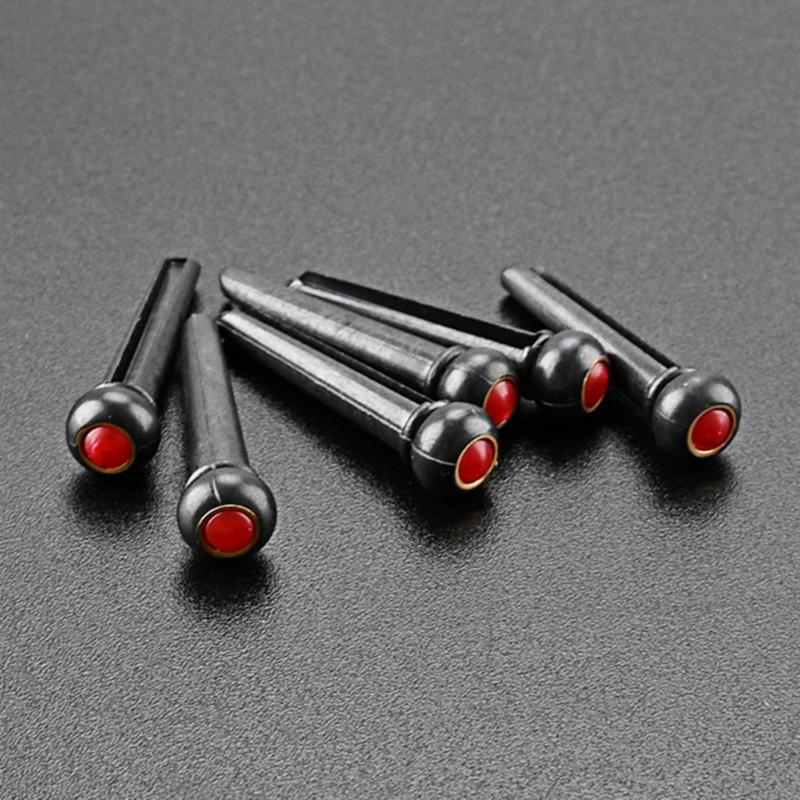 6 Pcs Acoustic Guitar Bridge Pins with Abalone Dot Guitar Replacement Part Various Style Bridge Pins Use for Folk Guitar