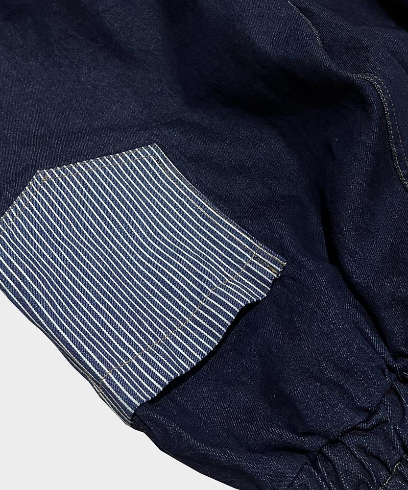 Nainneoscheu Striped Patch Denim Pants_Blue