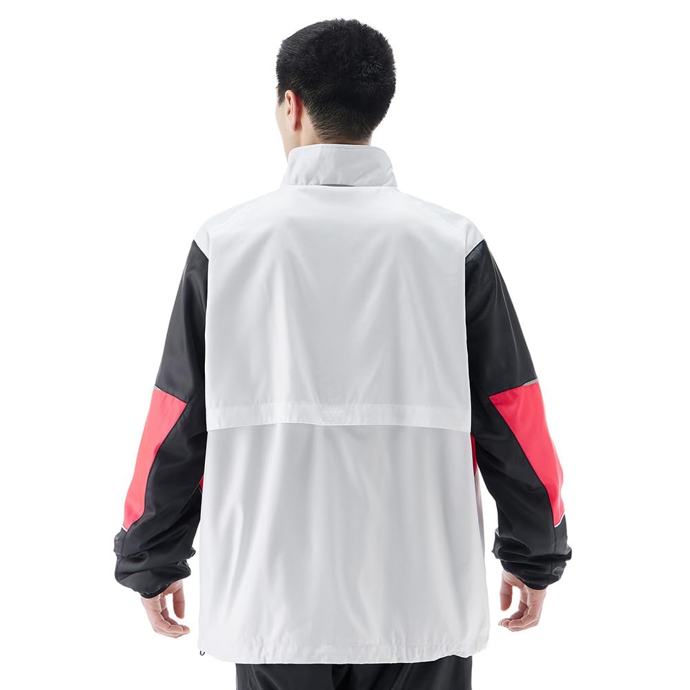 Yonex Wind Warmer Shirt with Uni-Lined Lining, White/Pink (062)