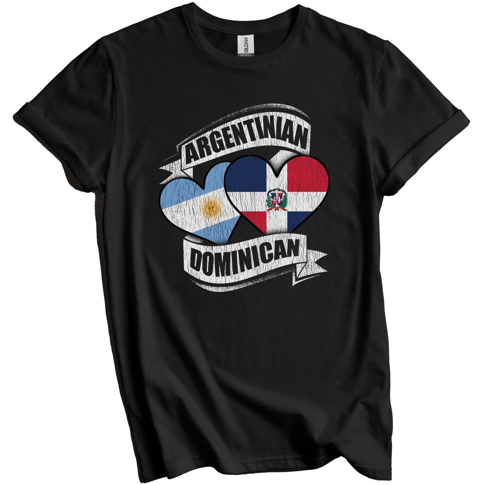 Argentinian Dominican Hearts Argentina Dominican Flags T-Shirt S