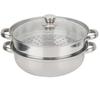 Stainless Steel Steamer, 27cm/11 Inch Steamer Pan with Lid, 2 Tier Multipurpose Steamer Pot Cookware with Handle for Vegetable Dumpling Stock