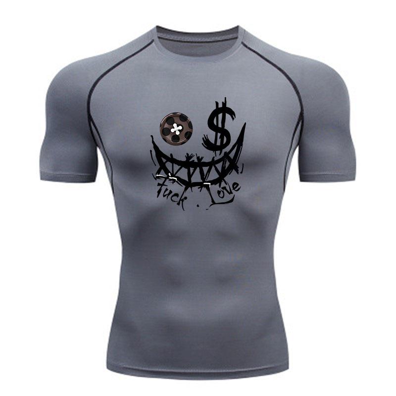 Men's Compression Fitness Sports T-Shirt, Punk Graffiti Butt
