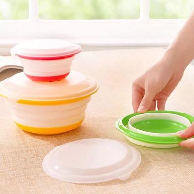 3Pcs Silicone Collapsible Storage Bowls Lids Set Stackable Prep Food Containers 3Pcs Silicone Collapsible Storage Bowls Lids Set Stackable Prep Food Containers