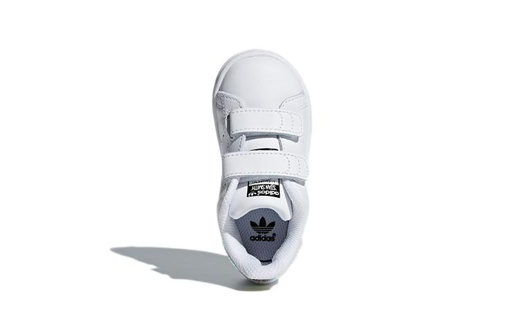 Adidas Originals STAN SMITH Abrasion Resistant Low top Toddler Shoes White Silver Infant And Toddler AQ6274