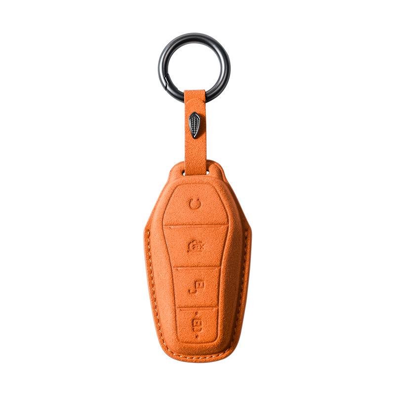 Suede Car Key Cover for BYD Dolphin, Qin, Song, Yuan Pro, Tang, and Destroyer Models